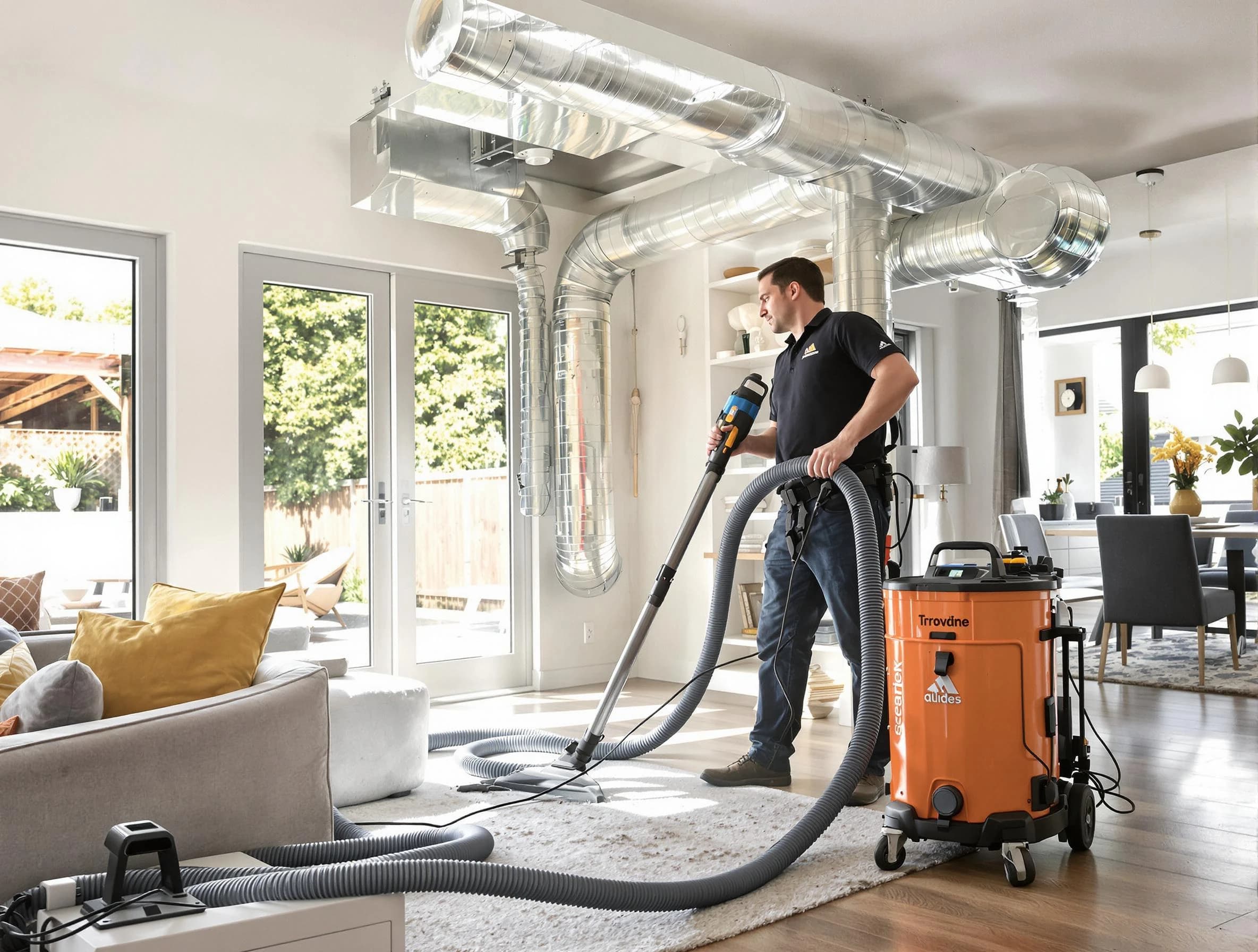 Braintree Air Duct Cleaning specialist performing thorough residential duct cleaning using advanced equipment in Braintree