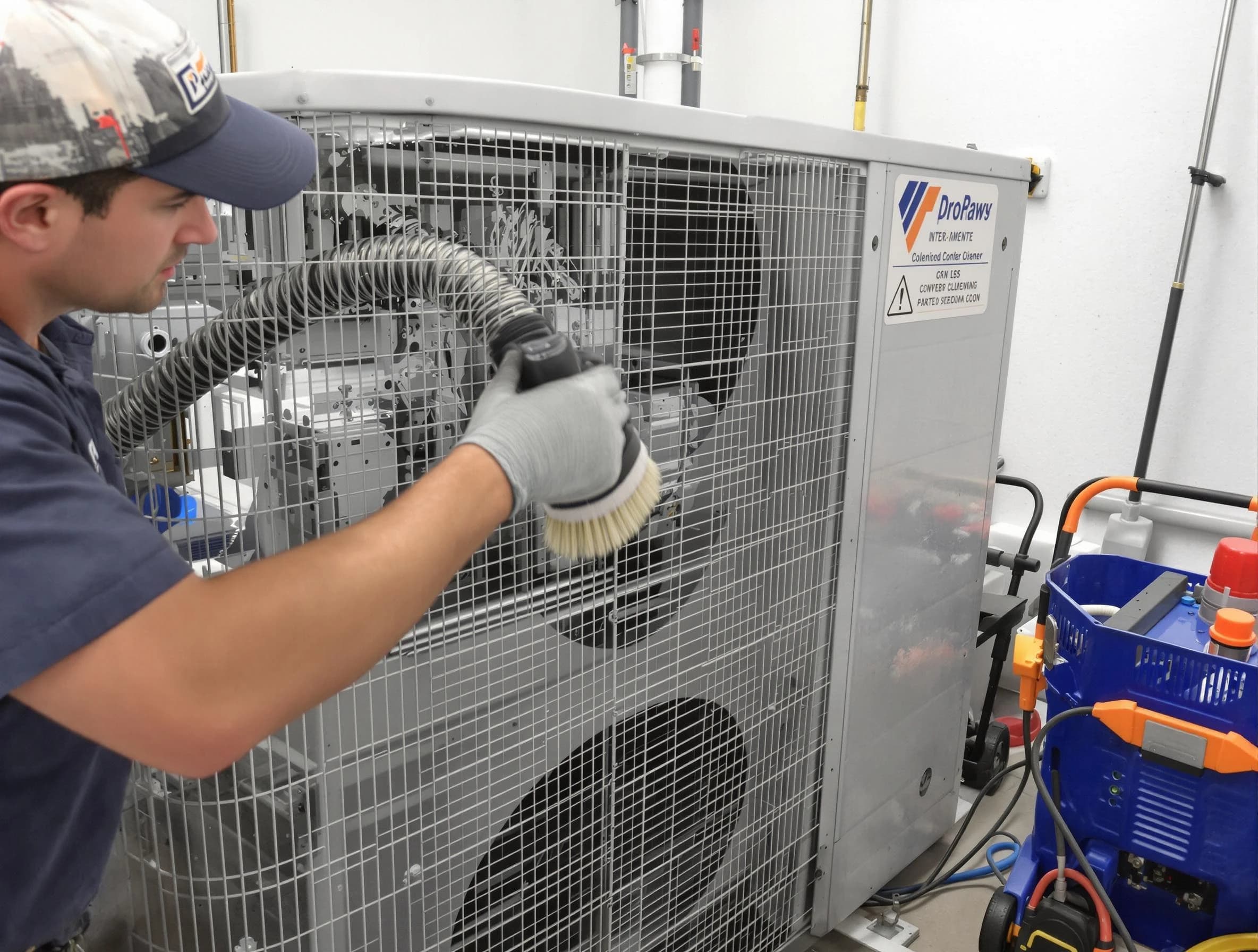 Braintree Air Duct Cleaning specialist performing precision AC coil cleaning for improved system performance in Braintree