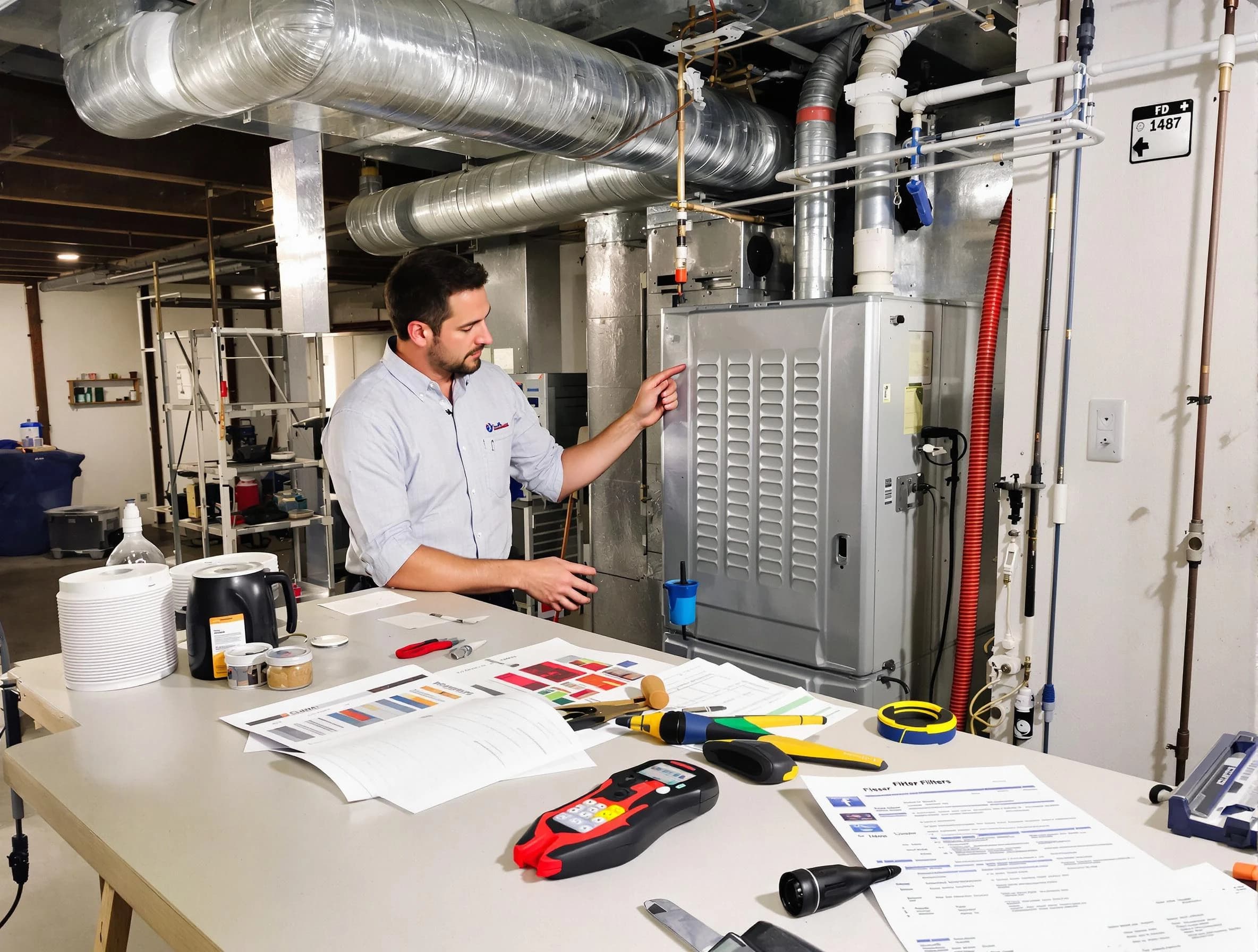 Braintree Air Duct Cleaning inspector conducting detailed filter system evaluation using professional diagnostic tools in Braintree