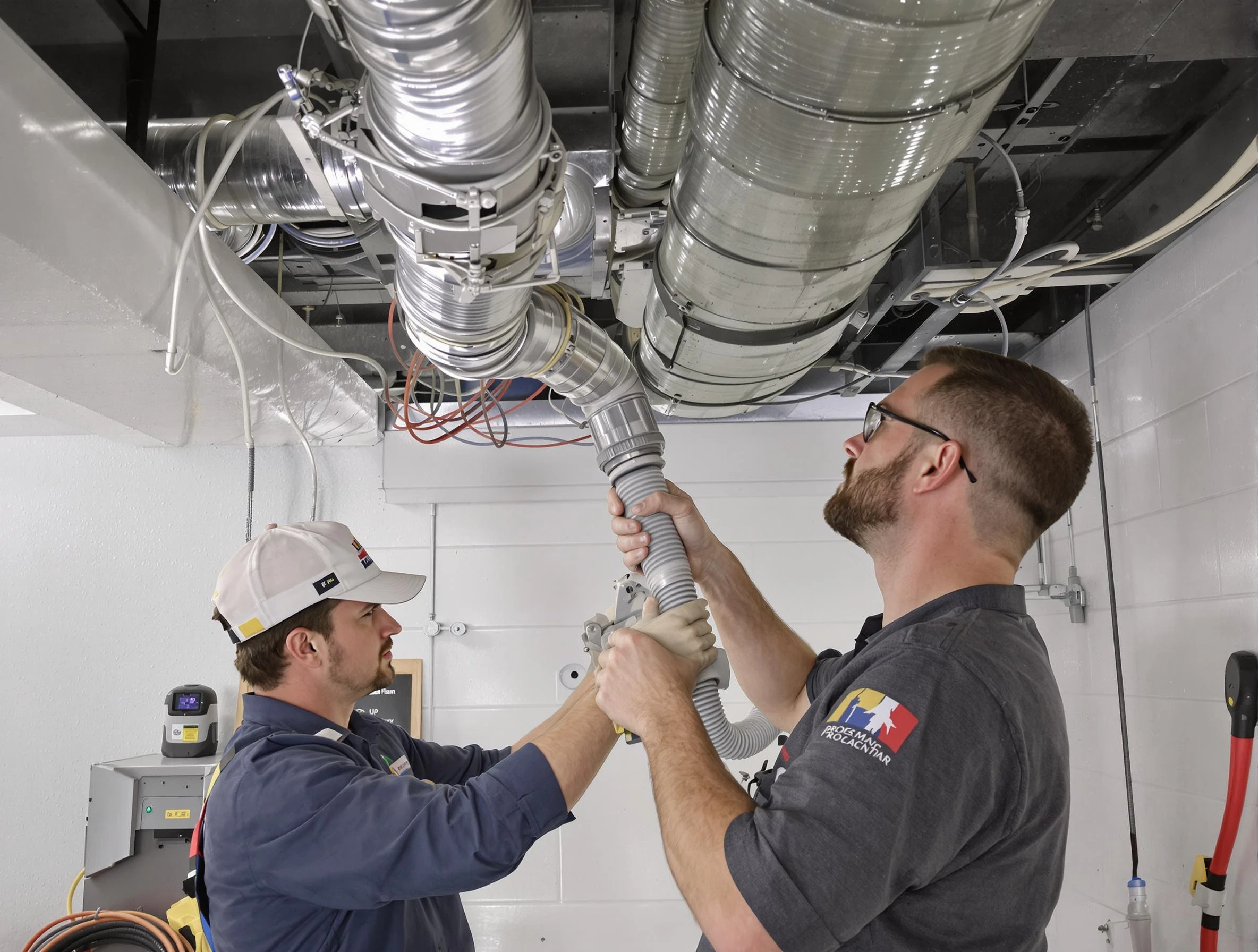 Braintree Air Duct Cleaning technician performing thorough AC duct cleaning in Braintree