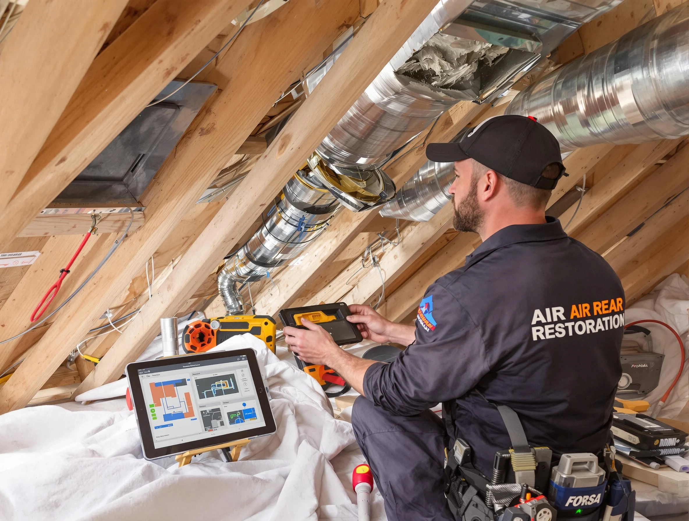 Braintree Air Duct Cleaning technician performing precise duct repair work in Braintree