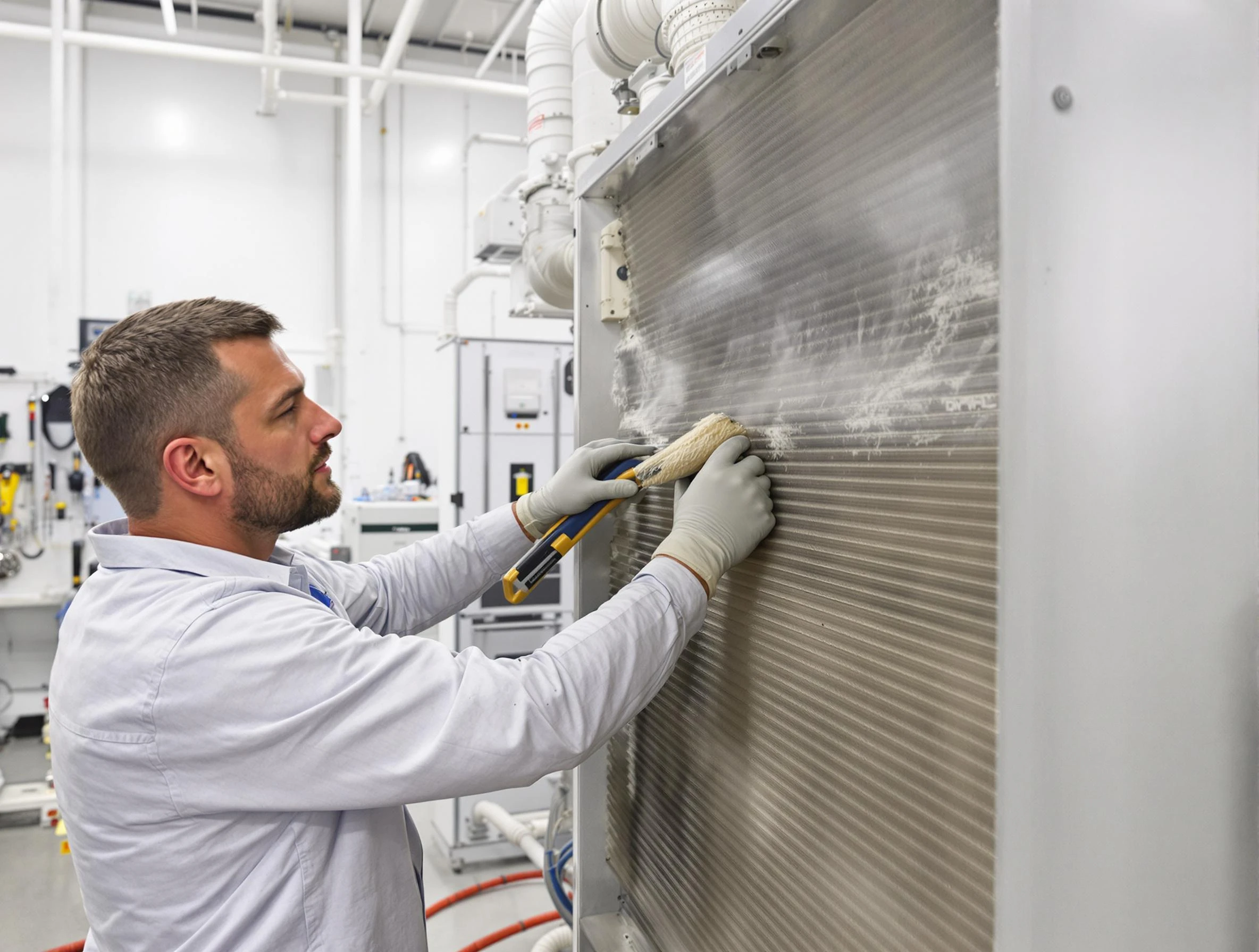 Braintree Air Duct Cleaning technician performing precision commercial coil cleaning at a Braintree business