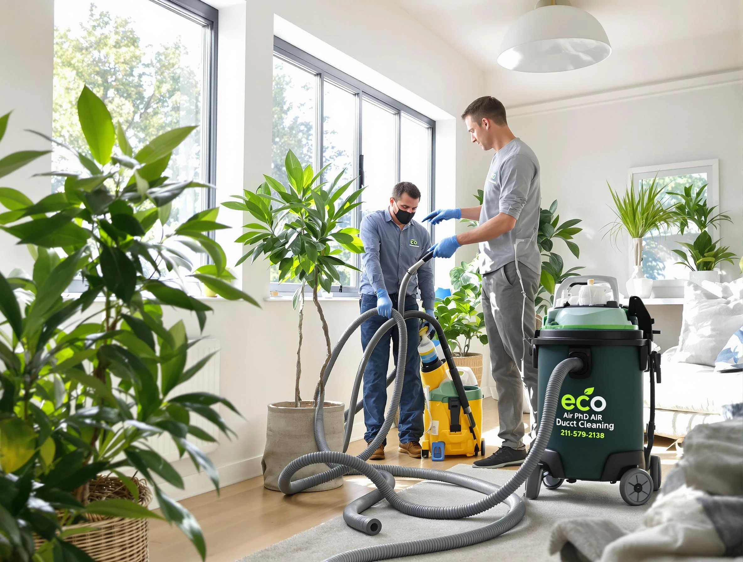 Braintree Air Duct Cleaning technician performing eco-friendly duct cleaning using sustainable methods in Braintree
