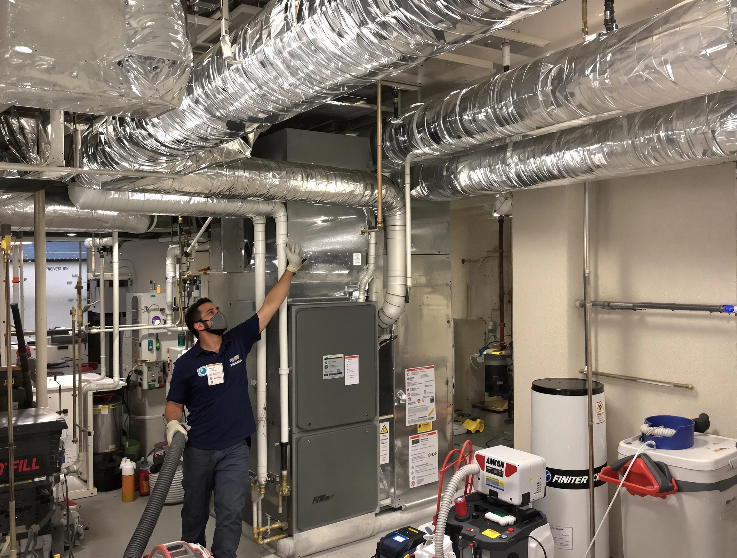 Braintree Air Duct Cleaning specialist performing thorough furnace duct cleaning in a Braintree residence