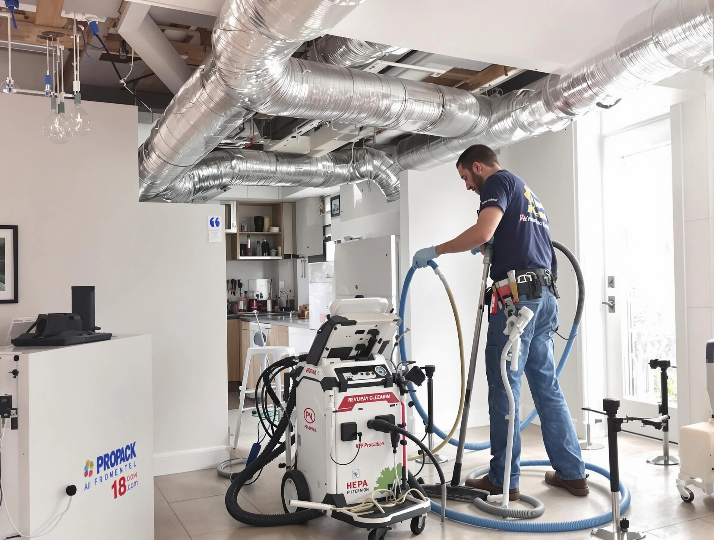 Braintree Air Duct Cleaning technician performing advanced pure duct cleaning with specialized equipment in Braintree